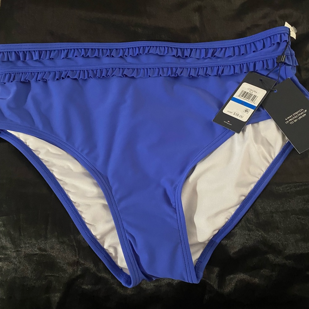 Tommy Hilfighter Vibrant Blue Ruffled Swim Bottoms only